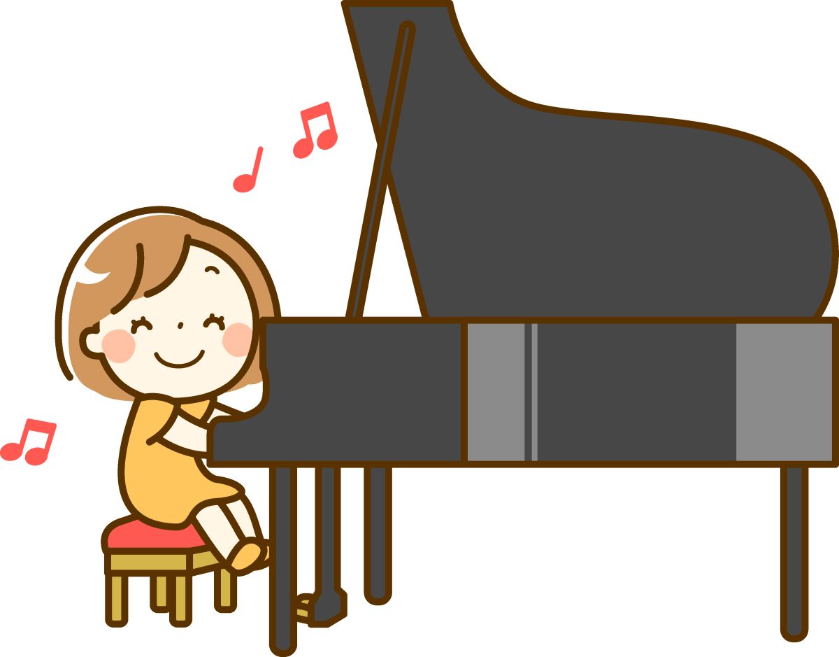 グランドピアノを弾く女の子