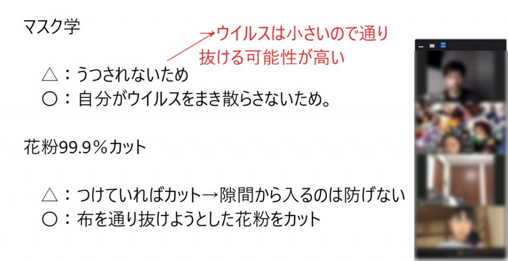 正しいマスクの使い方